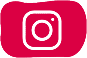A red square with an instagram logo on it.